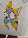 t-shirt avec mon avatar renard lgbt qui se cache les yeux de honte