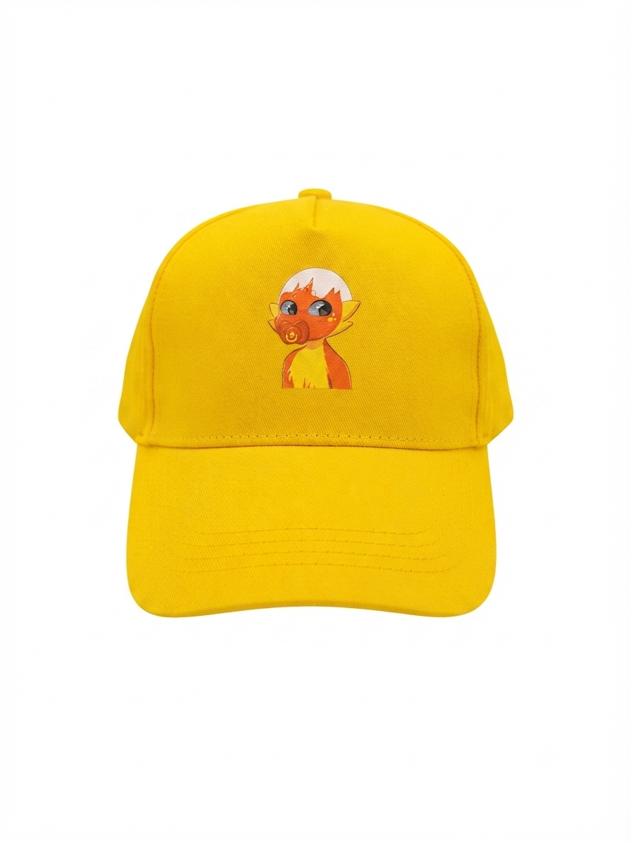 casquette avec mon bébé dragon avec ça tétine  100% coton écot responsable et étique des droit de l'homme