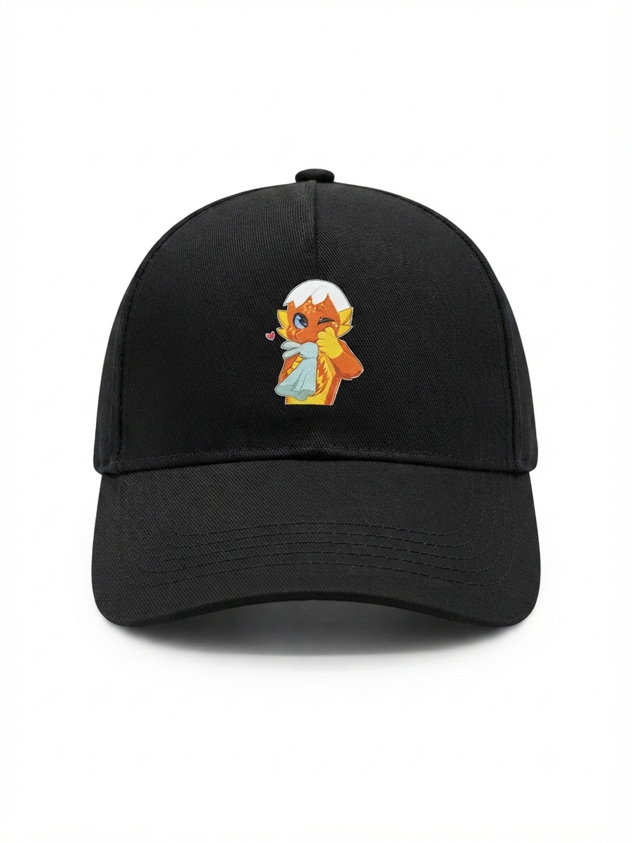 casquette avec mon bébé dragon avec sont doudou 100% coton écot responsable et étique des droit de l'homme