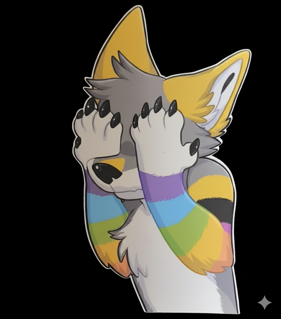 sticker foxstar54000 qui se cache les yeux