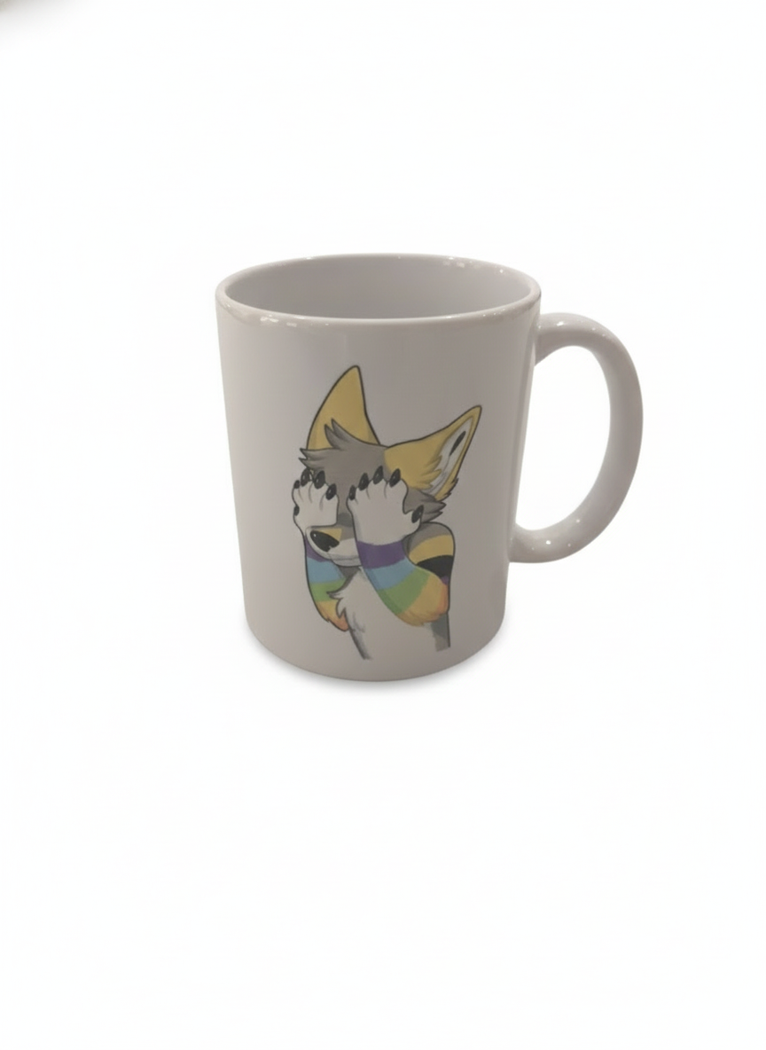 mug avec foxstar54000 qui se  cache les yeux