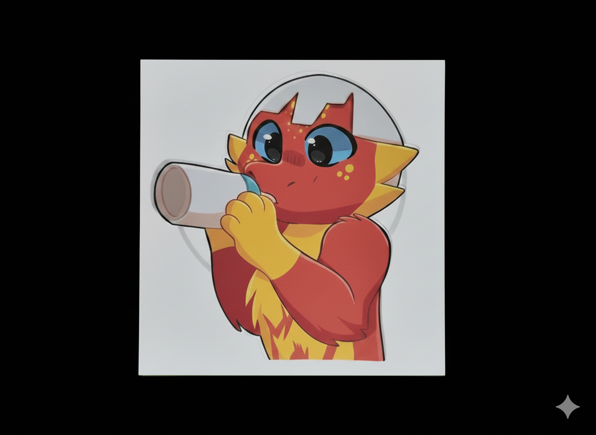 sticker du bébé dragon biberon